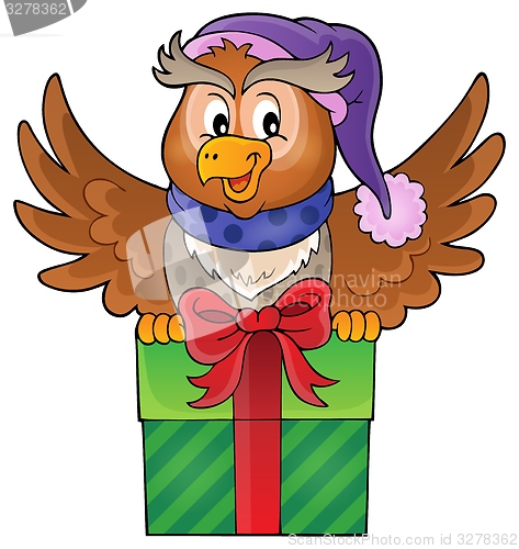 Image of Owl with gift theme image 1