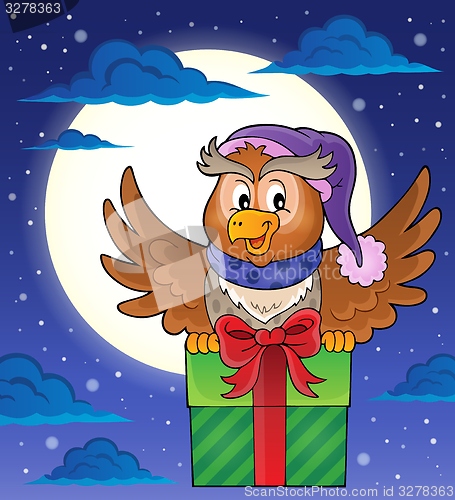 Image of Owl with gift theme image 2