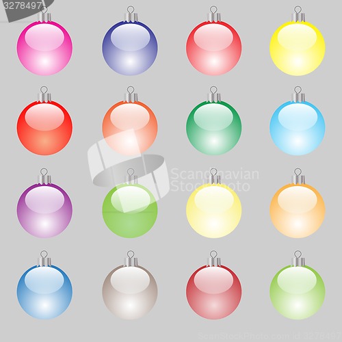Image of Set of Colorful Christmas Balls 