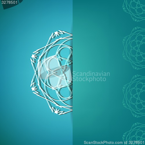 Image of Ornamental Pattern Ion Azure Background