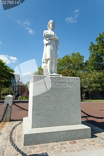 Image of Boston Waterfront Park Colombus Statue