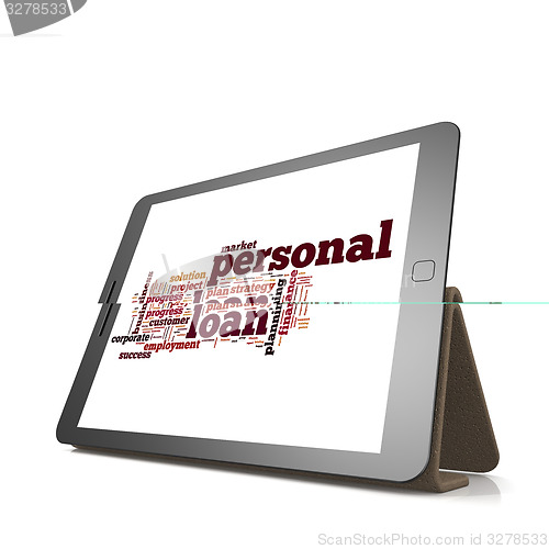 Image of Personal loan word cloud on tablet