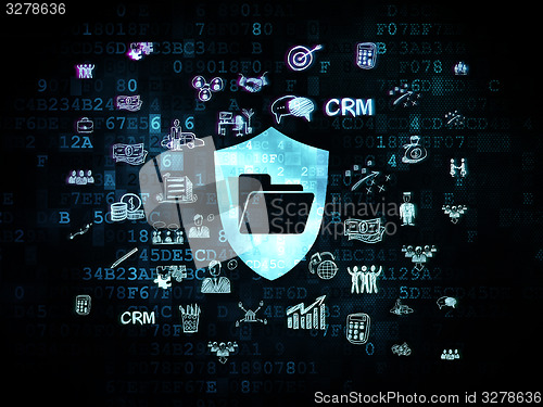 Image of Finance concept: Folder With Shield on Digital background
