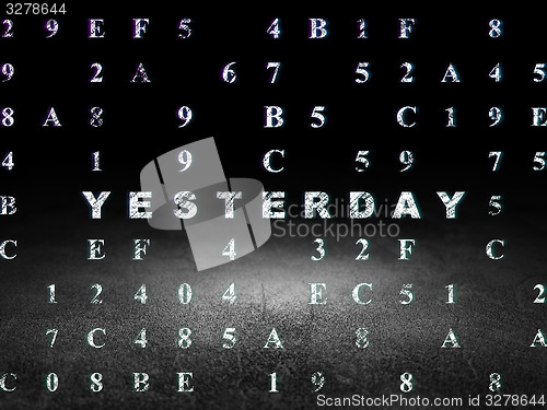 Image of Timeline concept: Yesterday in grunge dark room