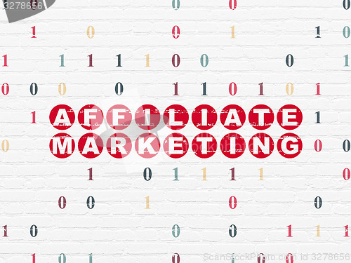 Image of Finance concept: Affiliate Marketing on wall background