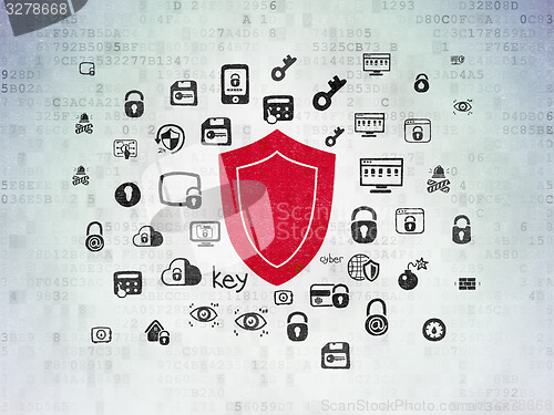 Image of Safety concept: Shield on Digital Paper background