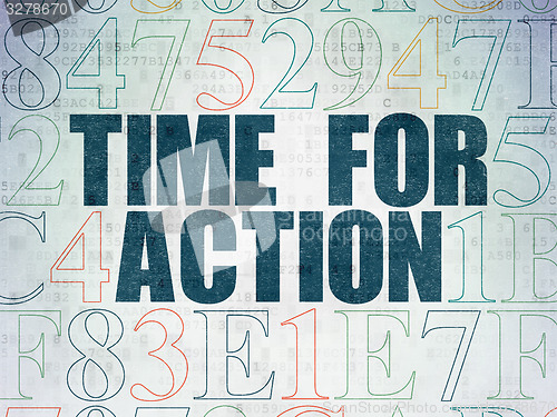 Image of Time concept: Time for Action on Digital Paper background