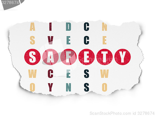 Image of Security concept: word Safety in solving Crossword Puzzle
