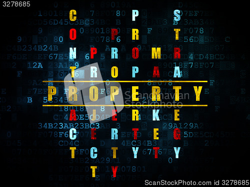 Image of Business concept: word Property in solving Crossword Puzzle