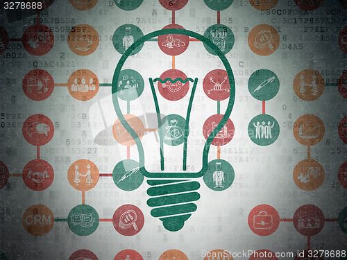 Image of Finance concept: Light Bulb on Digital Paper background