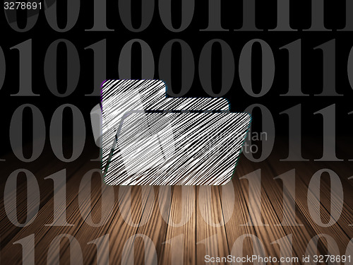 Image of Finance concept: Folder in grunge dark room
