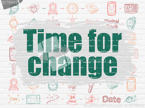 Image of Time concept: Time for Change on wall background