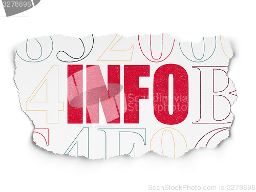 Image of Information concept: Info on Torn Paper background