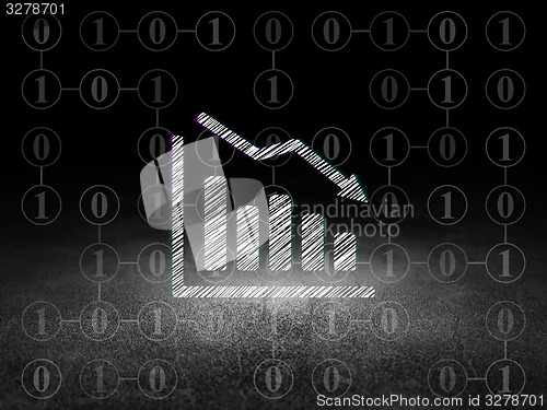 Image of Business concept: Decline Graph in grunge dark room