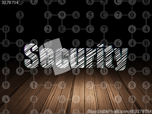 Image of Security concept: Security in grunge dark room