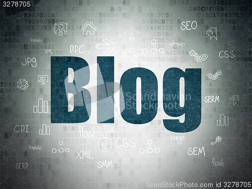 Image of Web development concept: Blog on Digital Paper background
