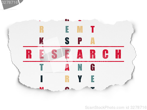 Image of Marketing concept: word Research in solving Crossword Puzzle