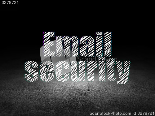 Image of Protection concept: Email Security in grunge dark room