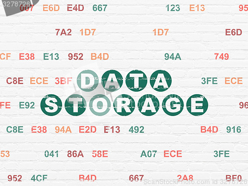 Image of Data concept: Data Storage on wall background