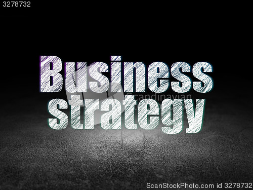 Image of Finance concept: Business Strategy in grunge dark room