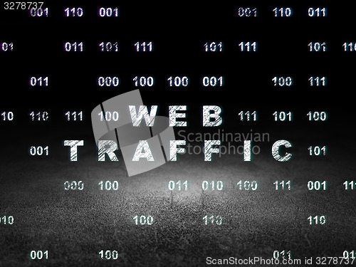 Image of Web design concept: Web Traffic in grunge dark room