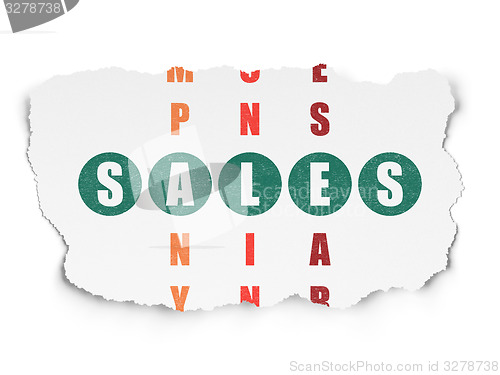 Image of Marketing concept: word Sales in solving Crossword Puzzle