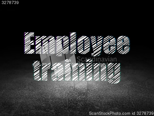 Image of Studying concept: Employee Training in grunge dark room