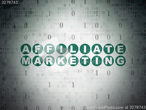 Image of Finance concept: Affiliate Marketing on Digital Paper background