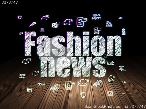 Image of News concept: Fashion News in grunge dark room