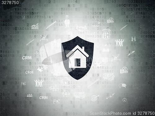 Image of Business concept: Shield on Digital Paper background