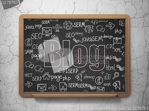 Image of Web design concept: Blog on School Board background