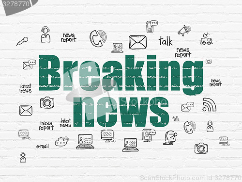 Image of News concept: Breaking News on wall background