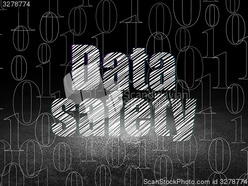 Image of Data concept: Data Safety in grunge dark room