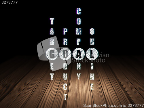 Image of Marketing concept: word Goal in solving Crossword Puzzle