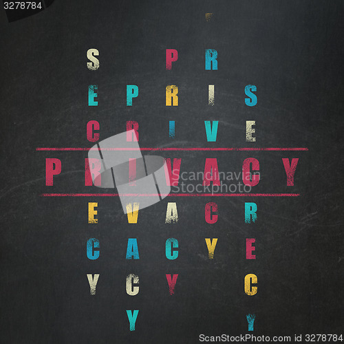 Image of Protection concept: word Privacy in solving Crossword Puzzle