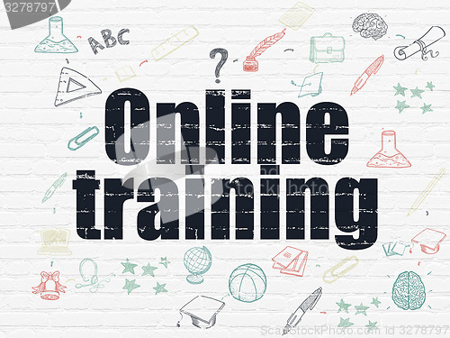 Image of Learning concept: Online Training on wall background