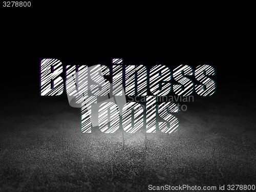 Image of Finance concept: Business Tools in grunge dark room