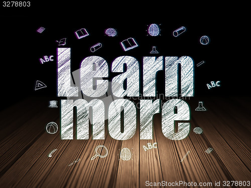 Image of Learning concept: Learn More in grunge dark room