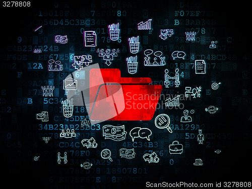 Image of Finance concept: Folder on Digital background