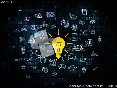 Image of Finance concept: Light Bulb on Digital background