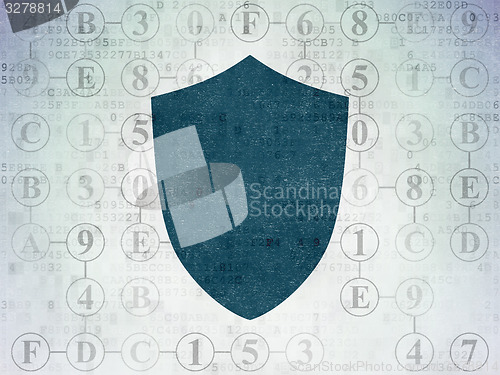 Image of Security concept: Shield on Digital Paper background