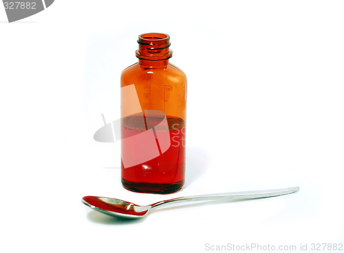 Image of Cough syrup on white