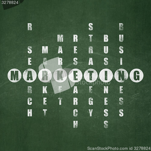 Image of Marketing concept: word Marketing in solving Crossword Puzzle