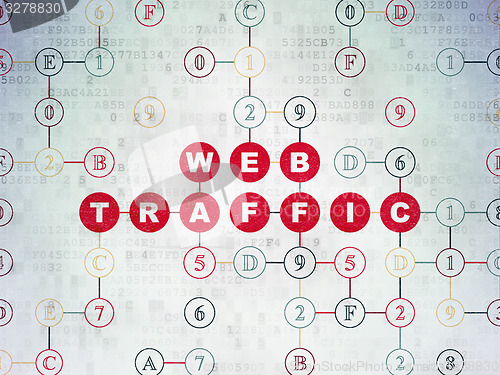 Image of Web development concept: Web Traffic on Digital Paper background