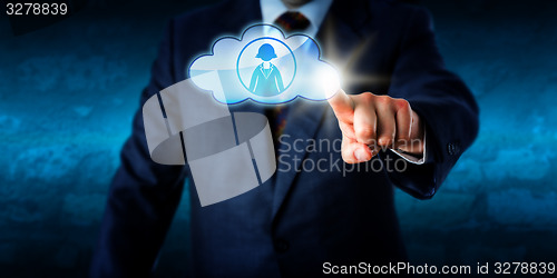 Image of Manager Connecting With Female Peer Via The Cloud