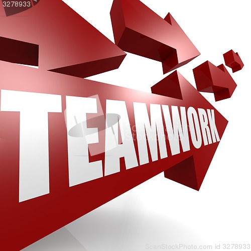 Image of Teamwork arrow in red