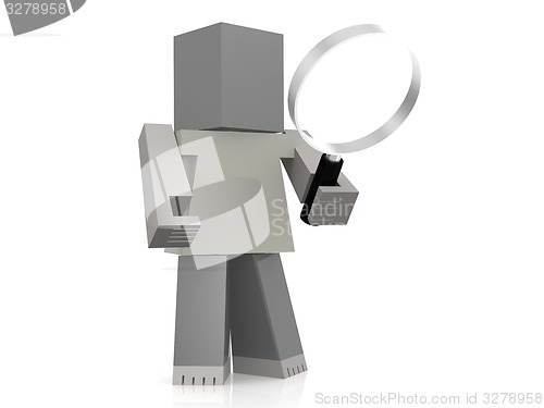 Image of Puppet with magnifying glass