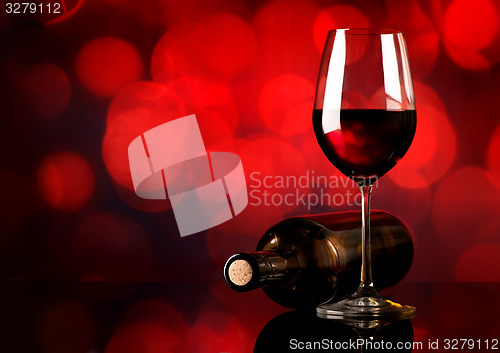 Image of Red wine on red background