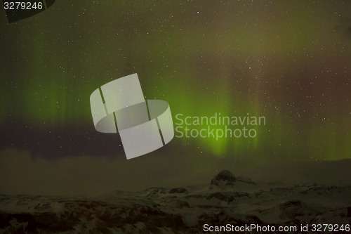 Image of Different colors of northern lights in Iceland