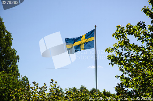 Image of Backlit swedish flag